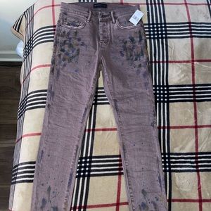 P001 Low Rise Skinny Vintage Khaki Paint